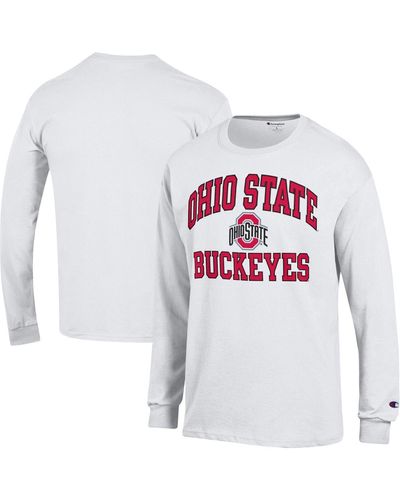 Champion Ohio State Buckeyes High Motor Long Sleeve T-shirt - White
