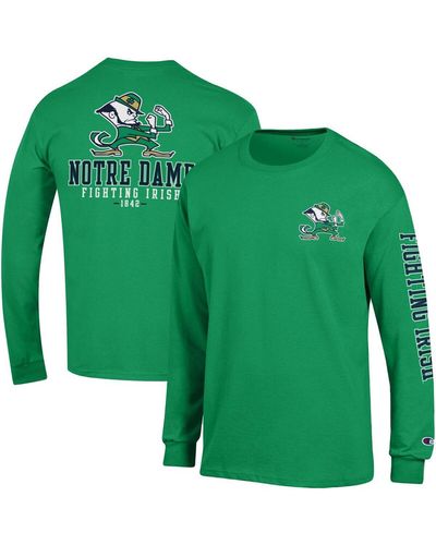 Champion Notre Dame Fighting Irish Team Stack 3-hit Long Sleeve T-shirt - Green