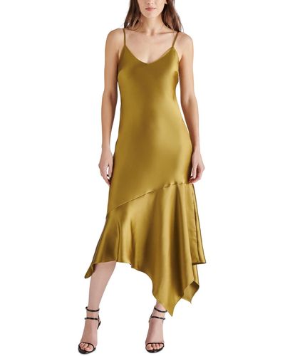 Steve Madden Lucille Satin Slip Dress - Yellow