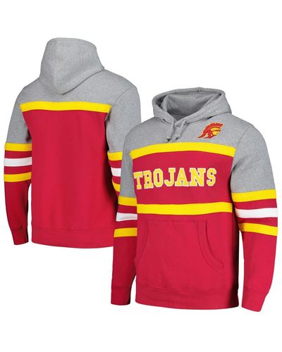 Mitchell & Ness Usc Trojans Head Coach Pullover Hoodie - Pink