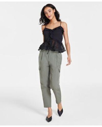 BarIII Ruffled Tank Top Belted Cargo Pants Created For Macys - Multicolor