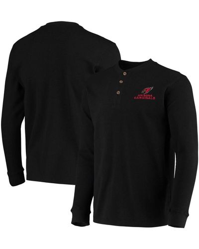 Dunbrooke Arizona Cardinals Maverick Thermal Henley Long Sleeve T-shirt - Black