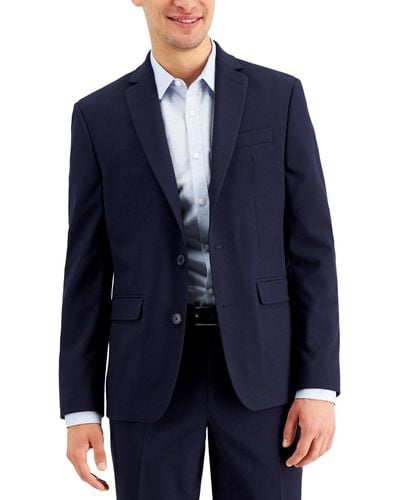 INC International Concepts Slim-fit Navy Solid Suit Jacket - Blue