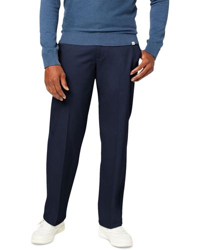 Dockers Signature Relaxed Fit Pleated Iron Free Pants - Blue