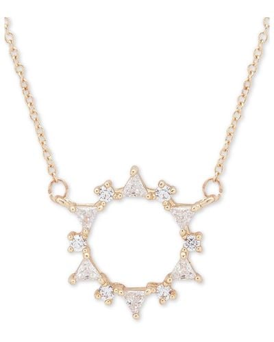 Lonna & Lilly Gold-tone Crystal Wreath Pendant Necklace - White