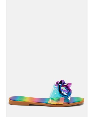 LONDON RAG Caroons Clear Slide Flats - Multicolor