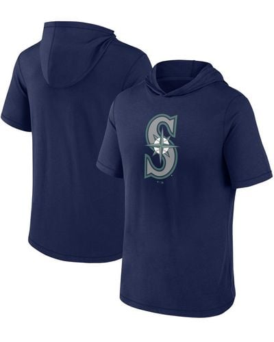 Fanatics Seattle Mariners Short Sleeve Hoodie T-shirt - Blue