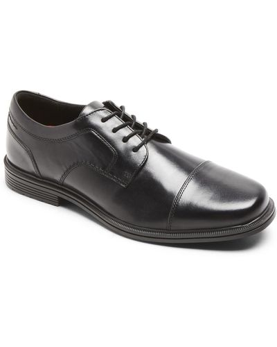 Rockport Robinsyn Water-resistance Cap Toe Oxford Shoes - Black