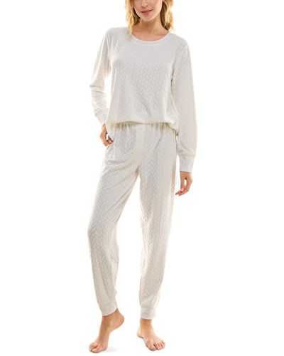 Roudelain 2-pc. Cable-knit Pajamas Set - White