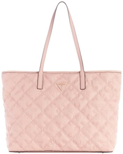 Guess Power Play Large Quilted Tech Tote - Pink