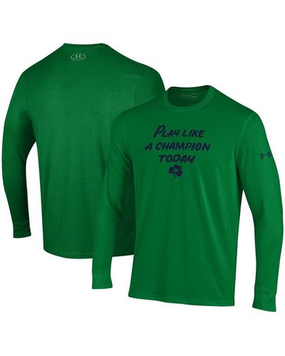 Under Armour Notre Dame Fighting Irish Play Like A Champion Today Long Sleeve Performance T-shirt - Green