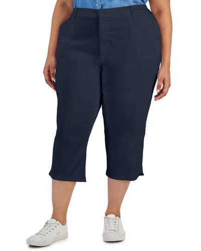 Style & Co. Plus Size Comfort Straight-leg Capri Pants - Blue