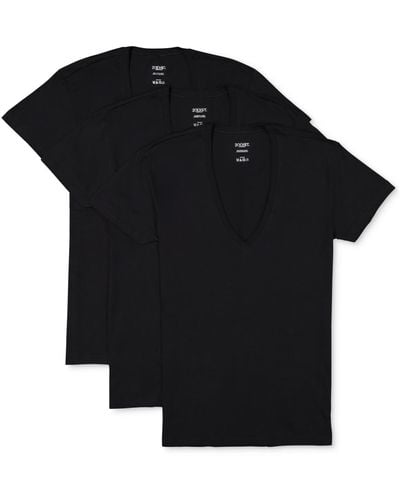 2xist 2(x)ist Slim-fit Deep V-neck 3 Pack Undershirt - Black