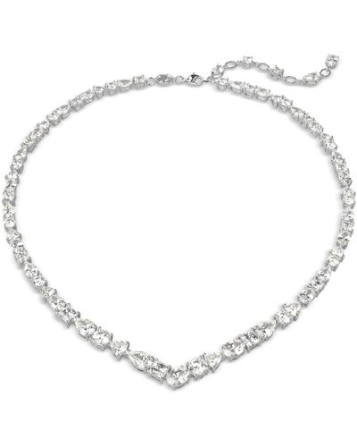 Swarovski Tone Crystal V-shape Collar Necklace - Natural