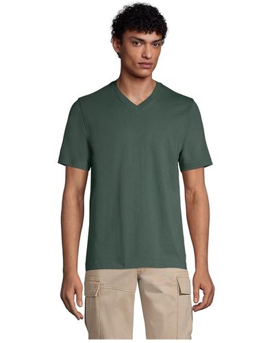 Lands' End Super-t Short Sleeve V-neck T-shirt - Green