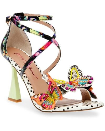 Betsey Johnson Trudie Butterfly Strappy Dress Sandals - Metallic