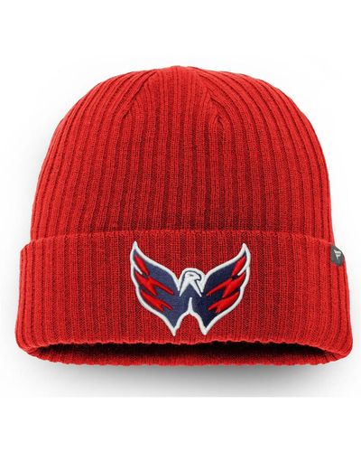 Fanatics Washington Capitals Core Primary Logo Cuffed Knit Hat - Red