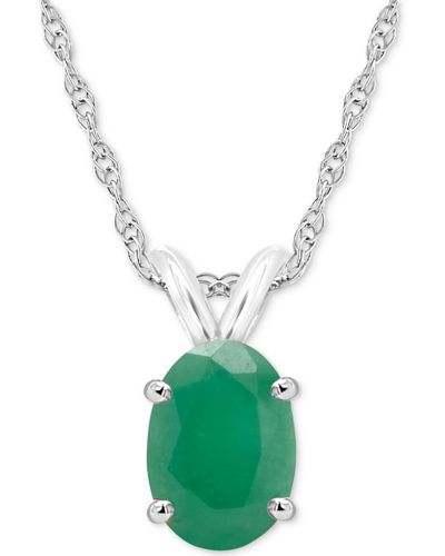 Macy's Sapphire Solitaire 18" Pendant Necklace (1 Ct. T.w. - Green