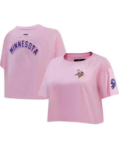 Pro Standard Minnesota Vikings Cropped Boxy T-shirt - Pink