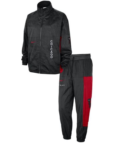 Nike Chicago Bulls 2023/24 City Edition Courtside Starting Five Full-zip Jacket And Pants Set - Black