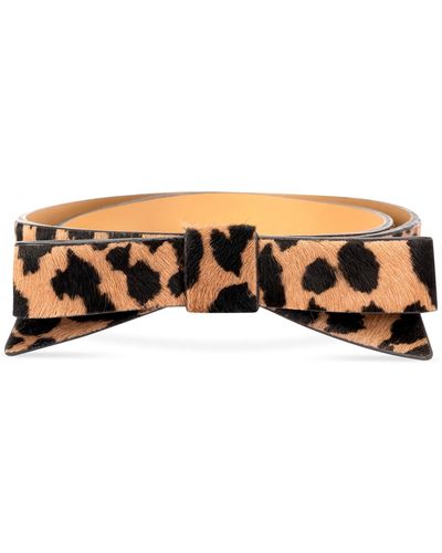 Kate Spade Spotted Haircalf Bow Belt - Brown