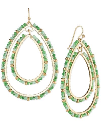 Style & Co. Mixed-metal Crystal Double Oval Earrings - Green