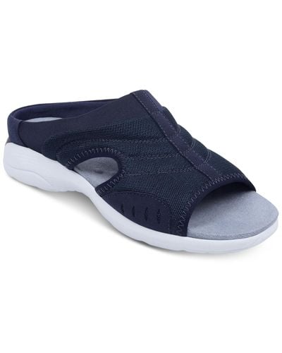 Easy Spirit Traciee Square Toe Casual Flat Sandals - Blue