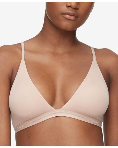 Calvin Klein Form To Body Lightly Lined Triangle Bralette Qf6758 - Brown