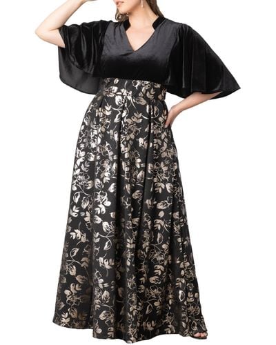 Kiyonna Plus Size Radiant Opulence Evening Gown - Black