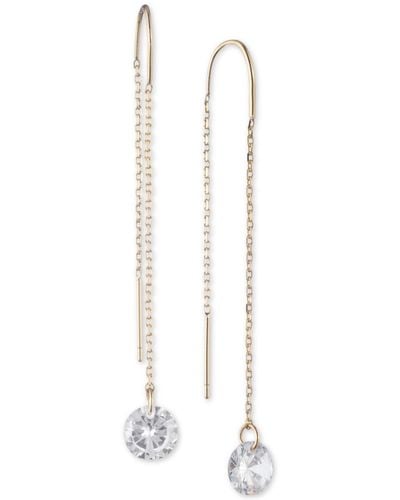 DKNY Tone Crystal Threader Earrings - Metallic