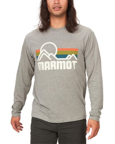 Marmot Coastal Logo Graphic Long-sleeve T-shirt - Gray