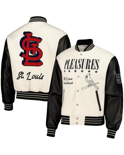 Pleasures St. Louis Cardinals Full-snap Varsity Jacket - Black