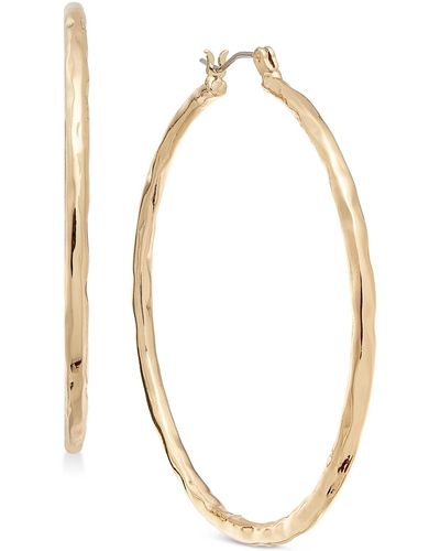 Style & Co. Medium Hammered Hoop Earrings - Metallic