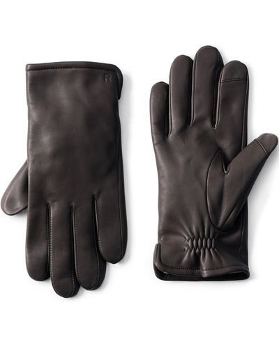 Lands' End Cashmere Lined Ez Touch Leather Glove - Black