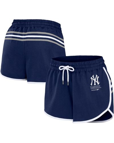 WEAR by Erin Andrews New York Yankees Logo Shorts - Blue