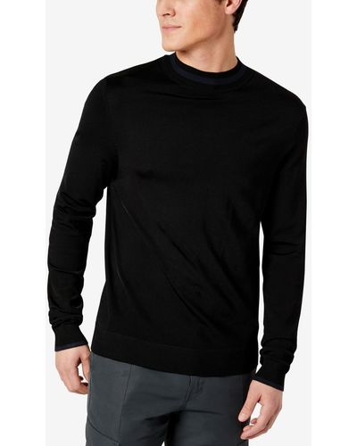 Kenneth Cole Slim-fit Mock Neck Sweater - Black