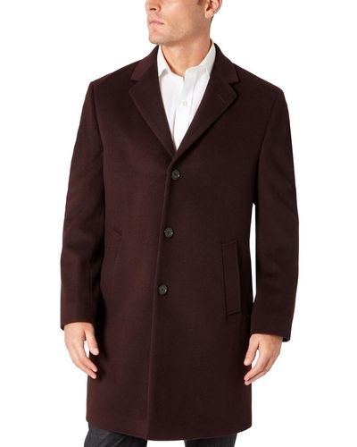 Kenneth Cole Single-breasted Classic Fit Overcoat - Red