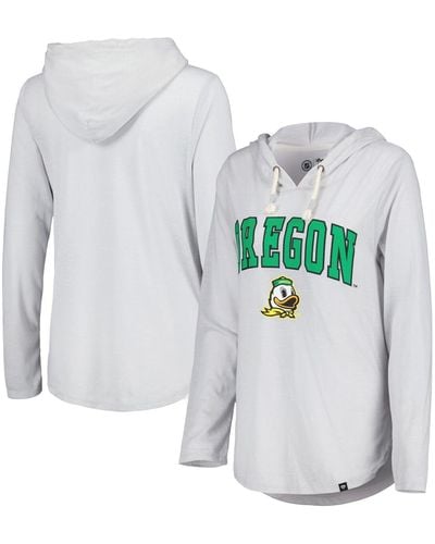 Colosseum Athletics Oregon Ducks Core Cora Campus Hoodie Long Sleeve T-shirt - White