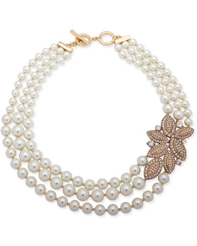 Anne Klein Pearl Torsade Necklace - Metallic