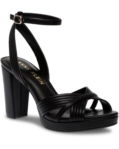 Anne Klein Verve Block Heel Dress Sandals - Black