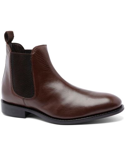 Anthony Veer Jefferson Chelsea Leather Pull Up Boots - Brown