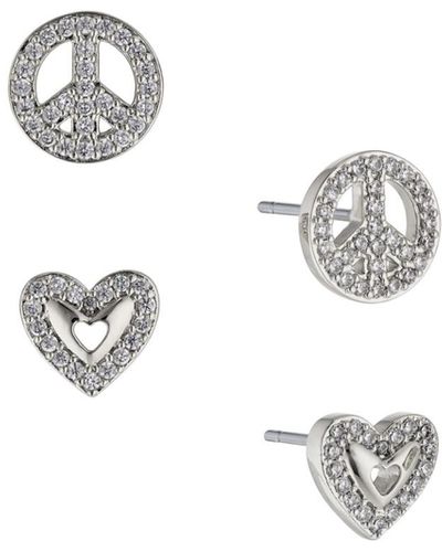 AVA NADRI Peace Heart Earring Set - Metallic