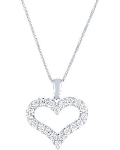 Forever Grown Diamonds Lab Grown Diamond Heart Pendant Necklace (1/2 Ct. T.w. - Metallic