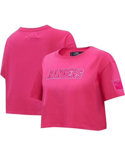 Pro Standard New York Rangers Triple Cropped Boxy T-shirt - Pink