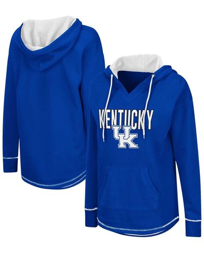 Colosseum Athletics Kentucky Wildcats Tunic Pullover V-neck Hoodie - Blue