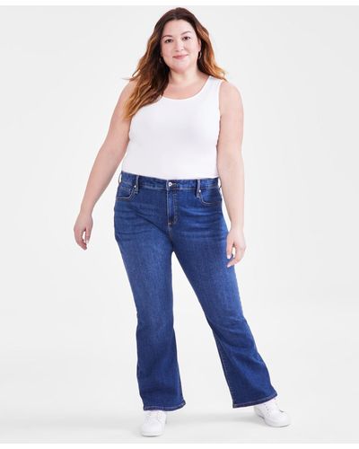 Style & Co. Plus Size Mid-rise Curvy Bootcut Jeans - Blue