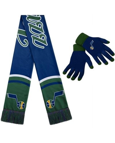 FOCO Utah Jazz Glove And Scarf Set - Blue