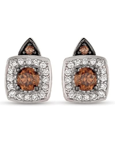 Le Vian Chocolate By Petite Chocolate And White Diamond Stud Earrings (1/3 Ct. T.w. - Brown