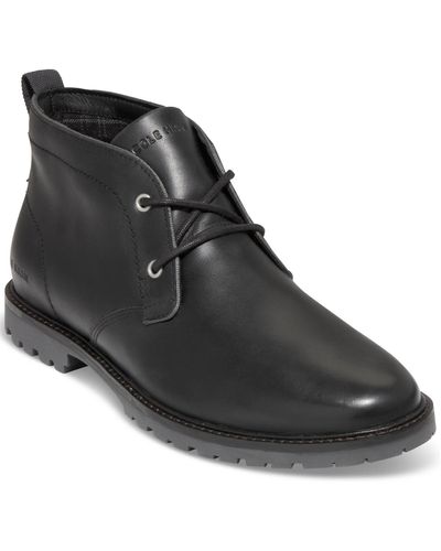 Cole Haan Midland Leather Water-resistant Lace-up Lug Sole Chukka Boots - Black