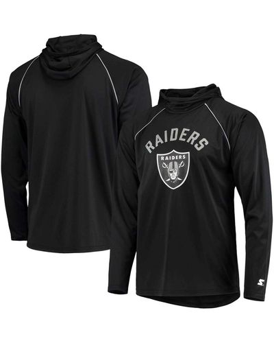 Starter Las Vegas Raiders Raglan Long Sleeve Hoodie T-shirt - Black